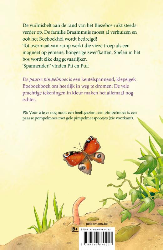 Achterkant van De paarse pimpelmoes
