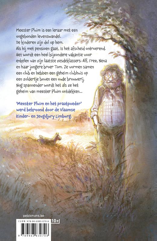 Achterkant van Meester Pluim en het praatpoeder