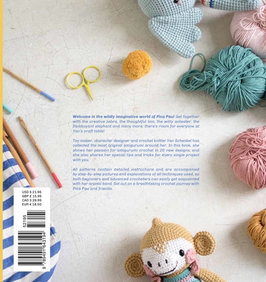 Achterkant van Maak 20 kleurrijke amigurumidiertjes