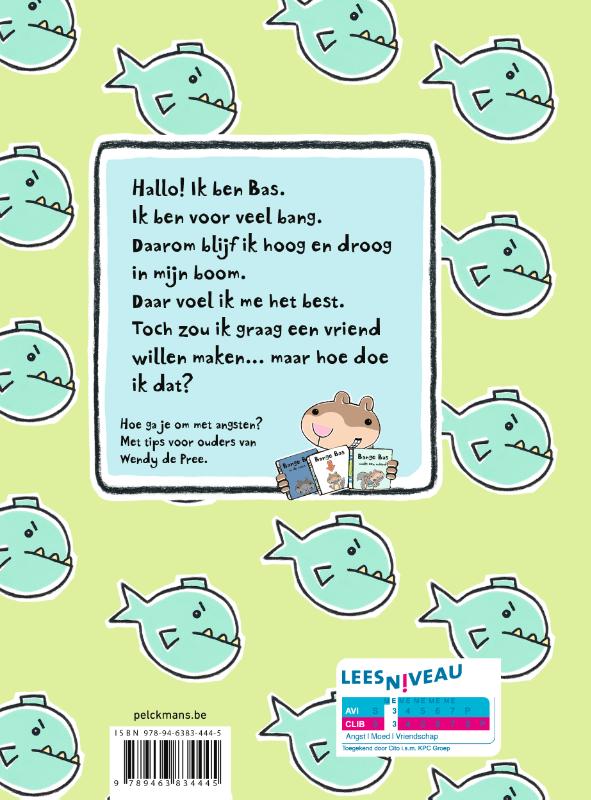 Achterkant van Bange Bas maakt een vriend