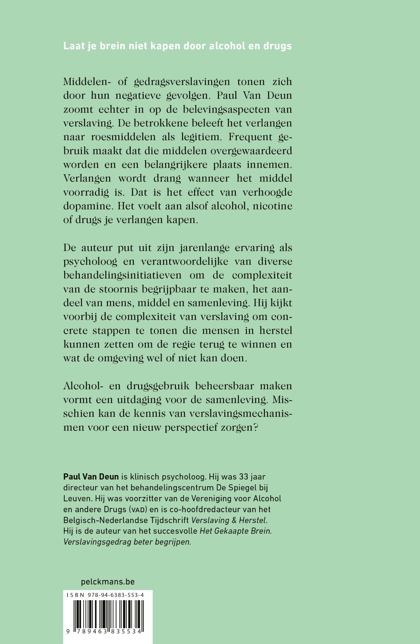 Achterkant van Dopamine, verlangen en verslaving