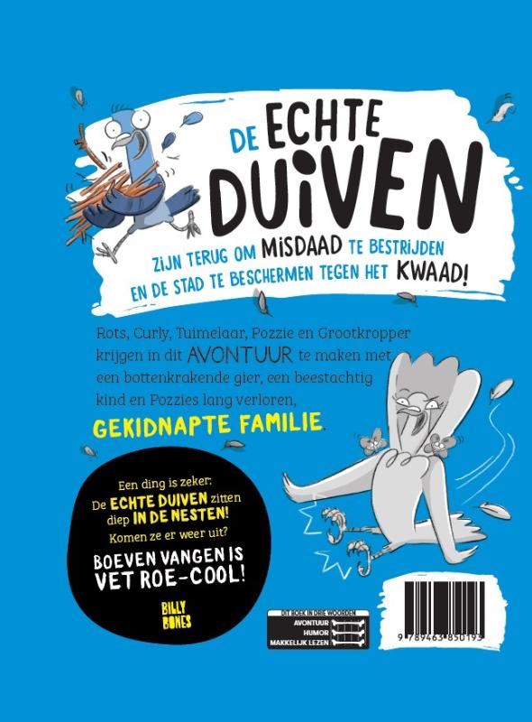 Achterkant van Echte Duiven in de nesten