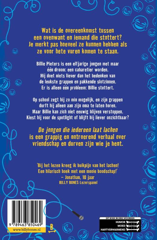 Achterkant van De jongen die iedereen liet lachen