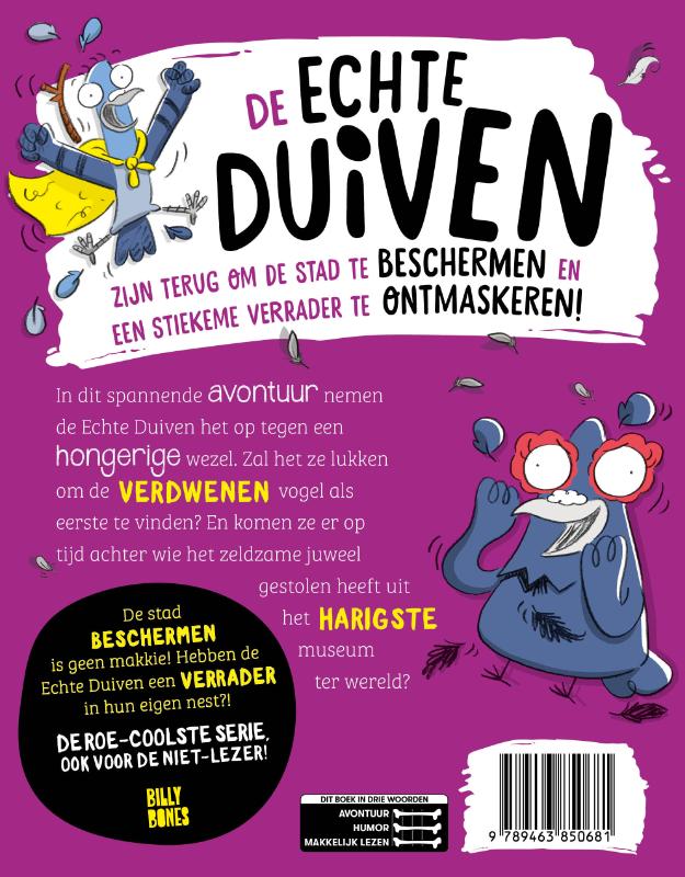 Achterkant van Echte Duiven pikken het niet