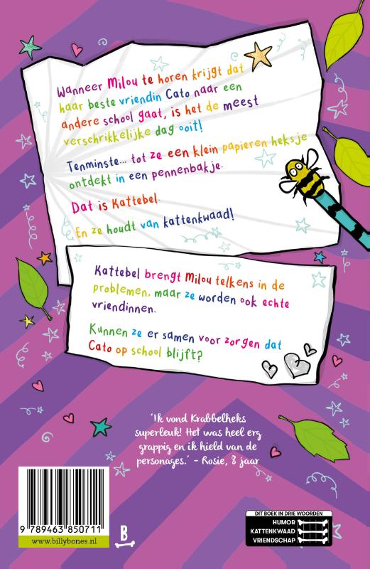 Achterkant van Kattebel in de klas