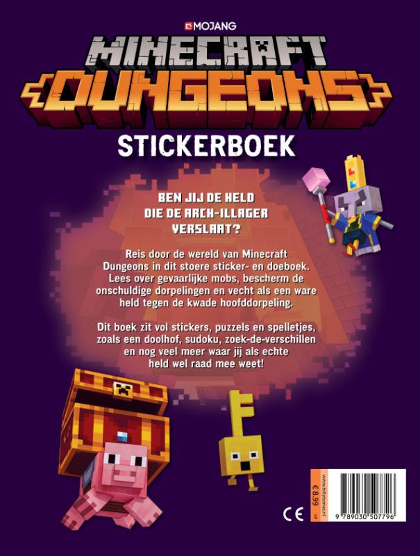 Achterkant van Minecraft - Dungeons Stickerboek