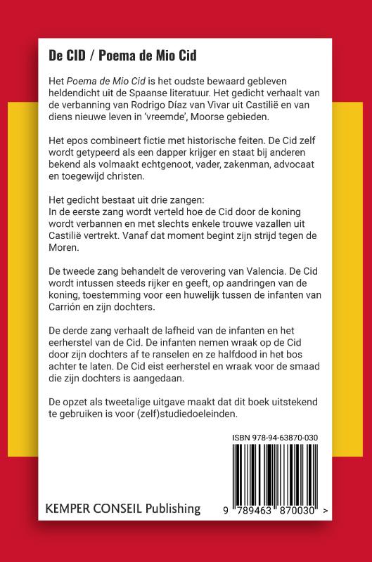 Achterkant van De Cid - Poema de mio Cid