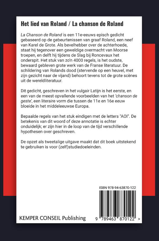 Achterkant van Het Lied van Roland