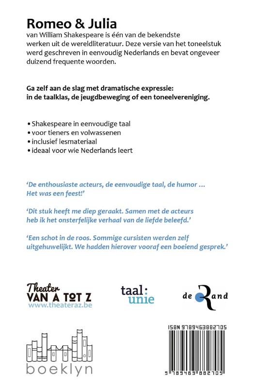Achterkant van Romeo en Julia