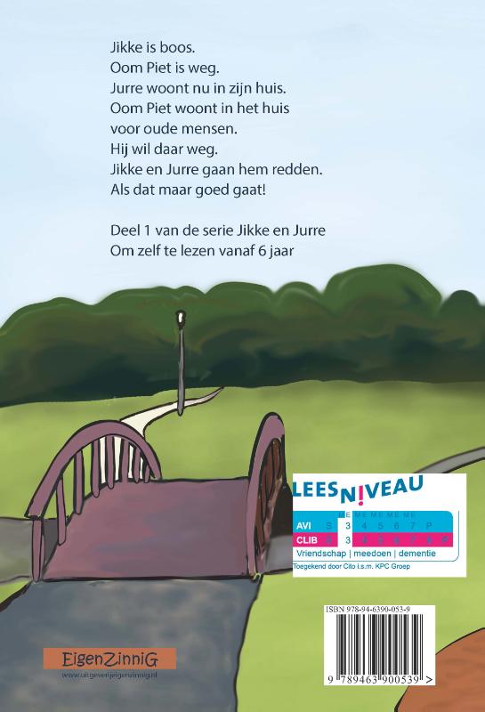 Achterkant van Jikke en Jurre redden oom Piet