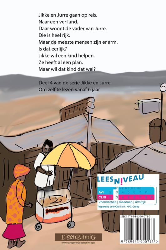 Achterkant van Jikke en Jurre in een ver land