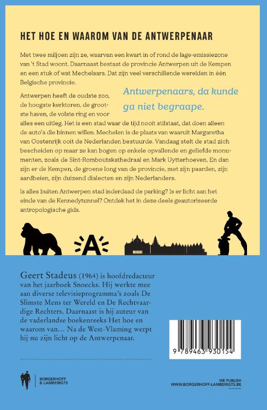 Achterkant van Het hoe en waarom van de Antwerpenaar