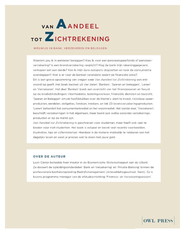 Achterkant van Van aandeel tot zichtrekening