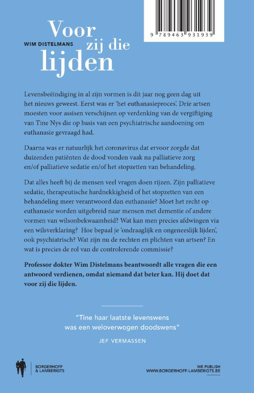 Achterkant van Voor zij die lijden