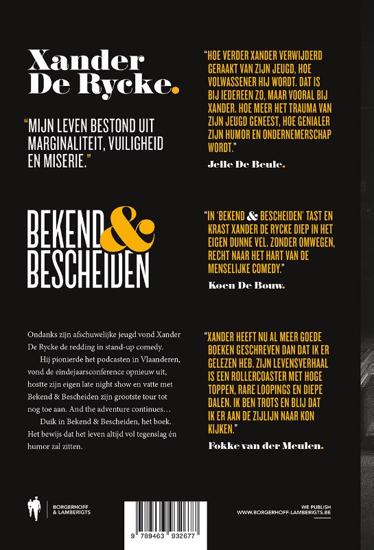 Achterkant van Bekend & bescheiden