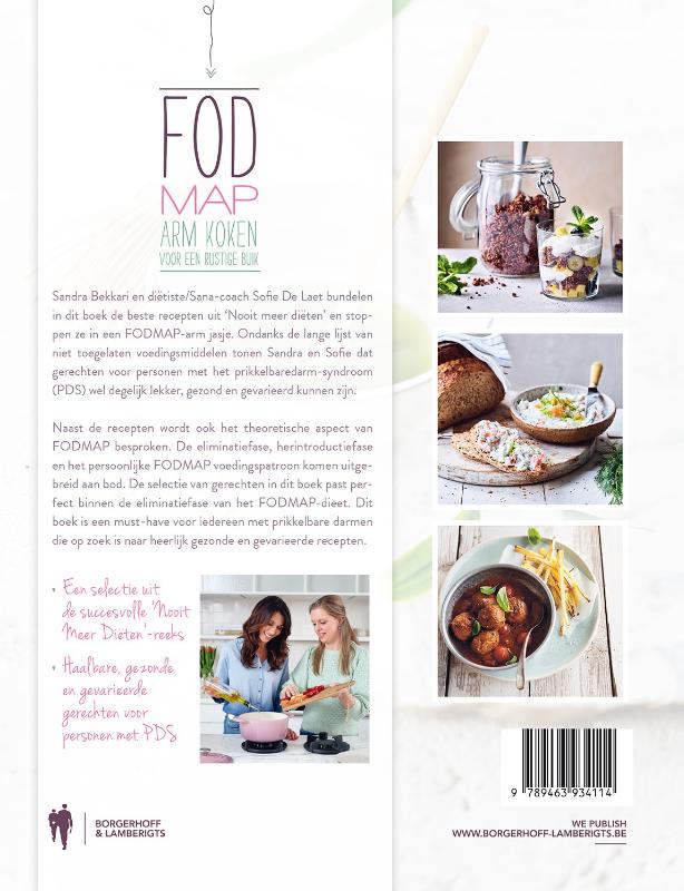 Achterkant van Fodmap - arm koken