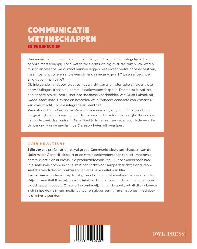 Achterkant van Communicatiewetenschappen in perspectief
