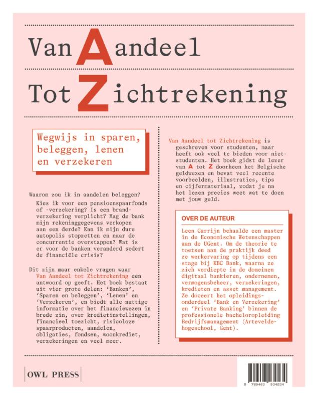 Achterkant van Van Aandeel tot Zichtrekening