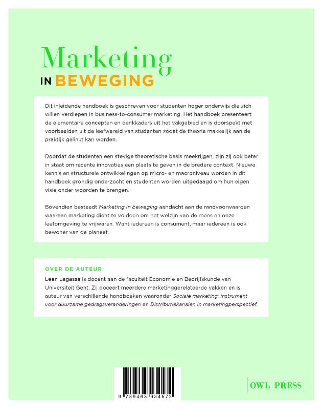 Achterkant van Marketing in beweging