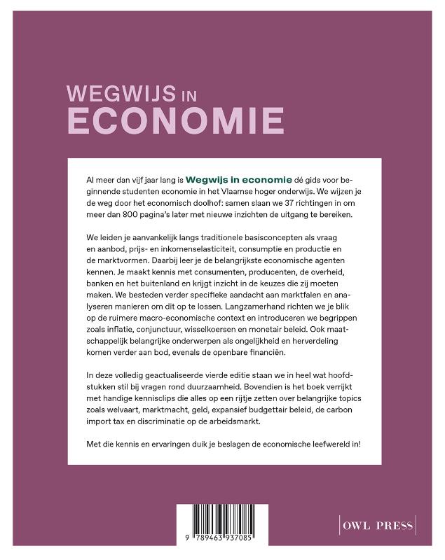 Achterkant van Wegwijs in economie