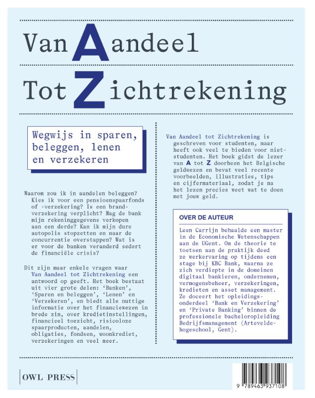 Achterkant van Van aandeel tot zichtrekening