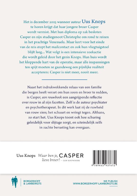 Achterkant van Casper, een rouwboek