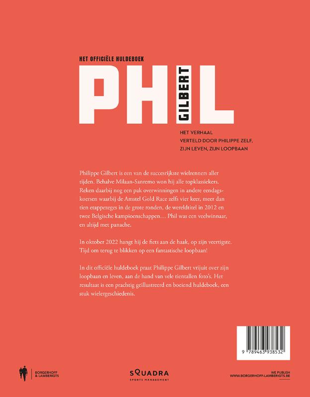 Achterkant van Phil Gilbert, het officiële huldeboek