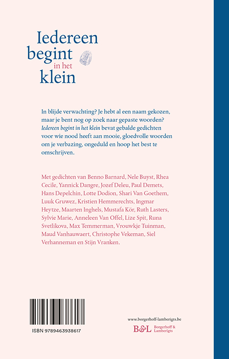 Achterkant van Iedereen begint in het klein