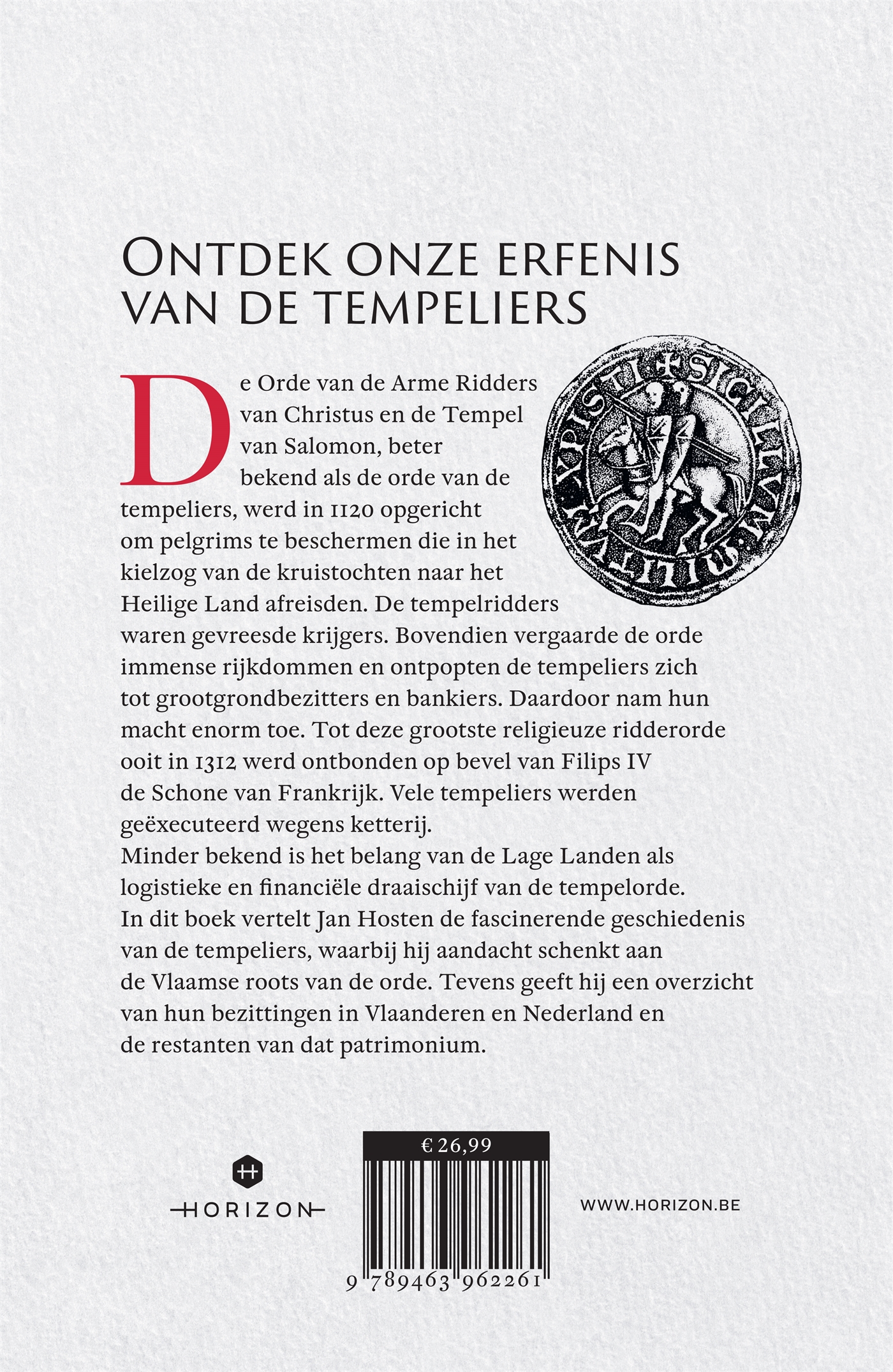 Achterkant van De tempeliers in de Lage Landen