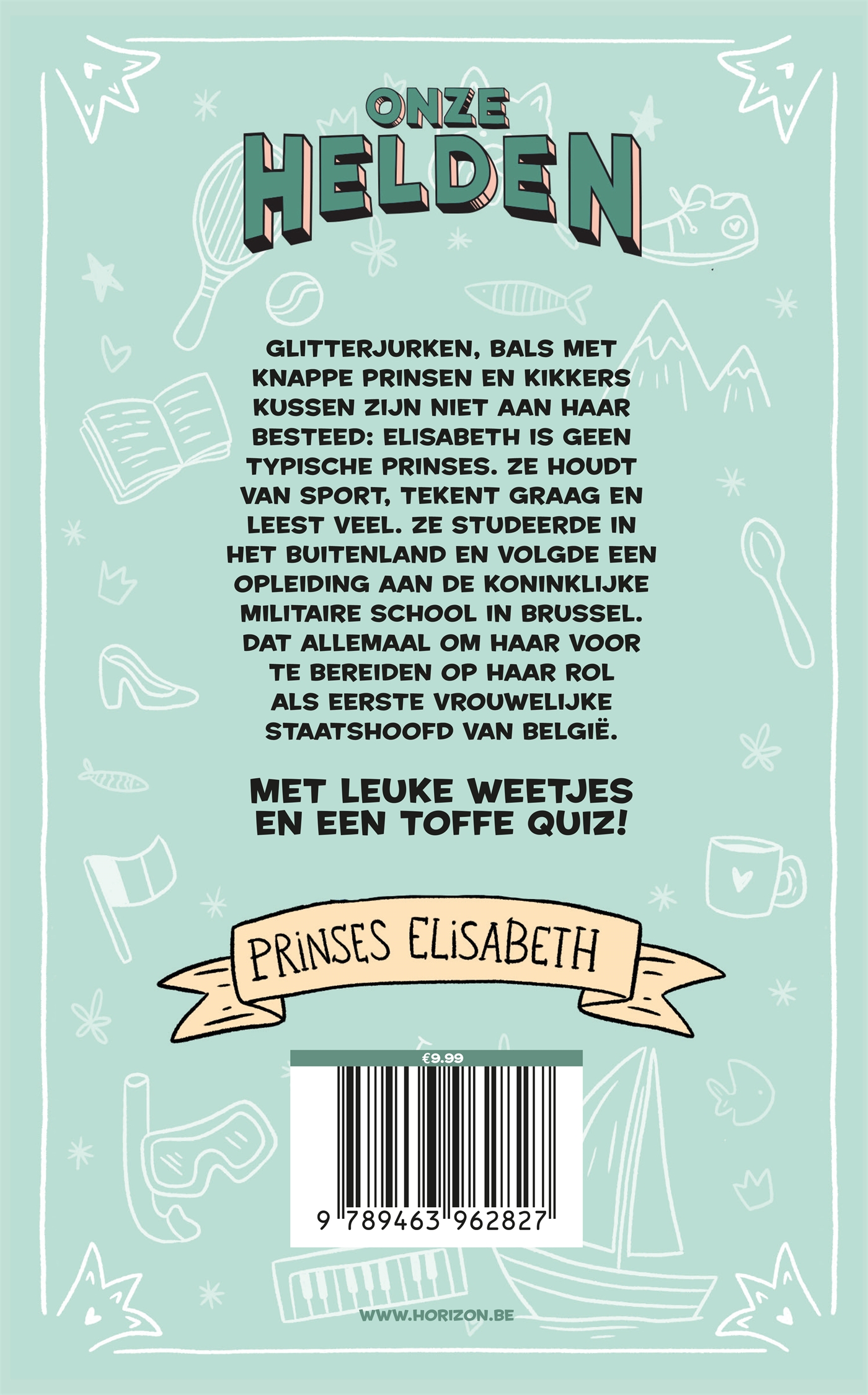 Achterkant van Onze helden: Prinses Elisabeth