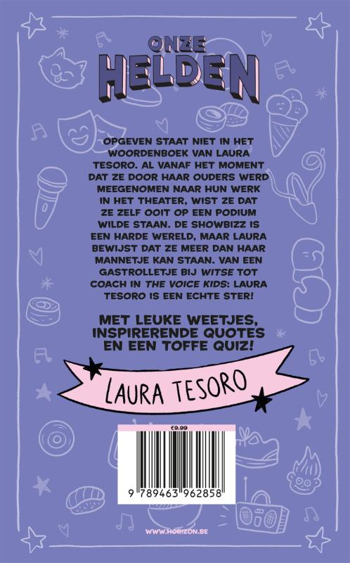 Achterkant van Onze helden: Laura Tesoro