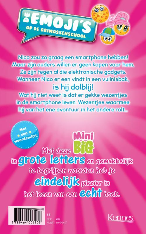 Achterkant van De emoji's op de grimassenschool