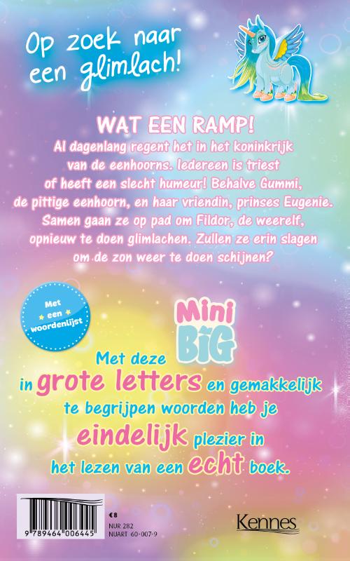 Achterkant van Gummi de eenhoorn