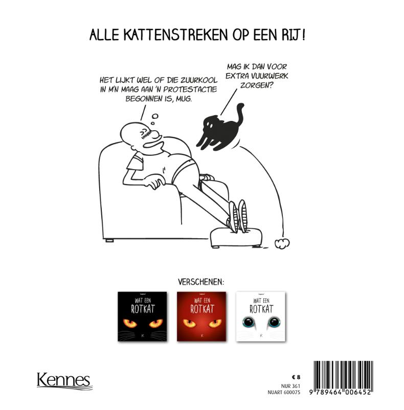Achterkant van Wat een rotkat