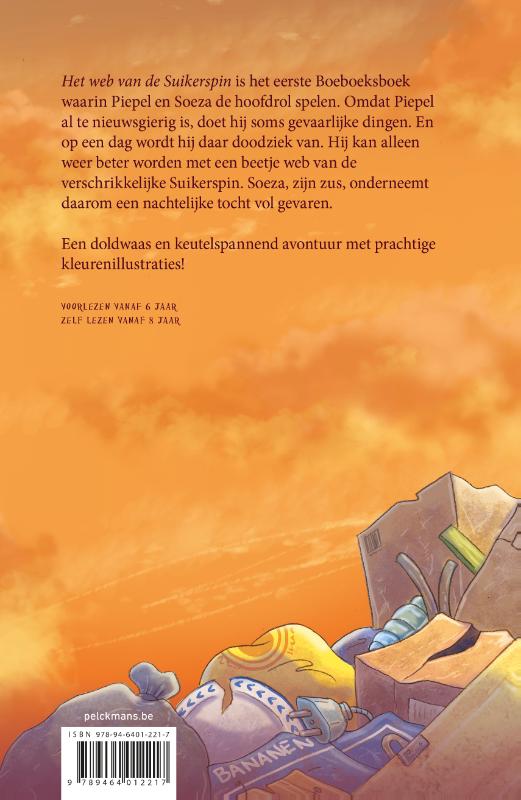 Achterkant van Het web van de Suikerspin