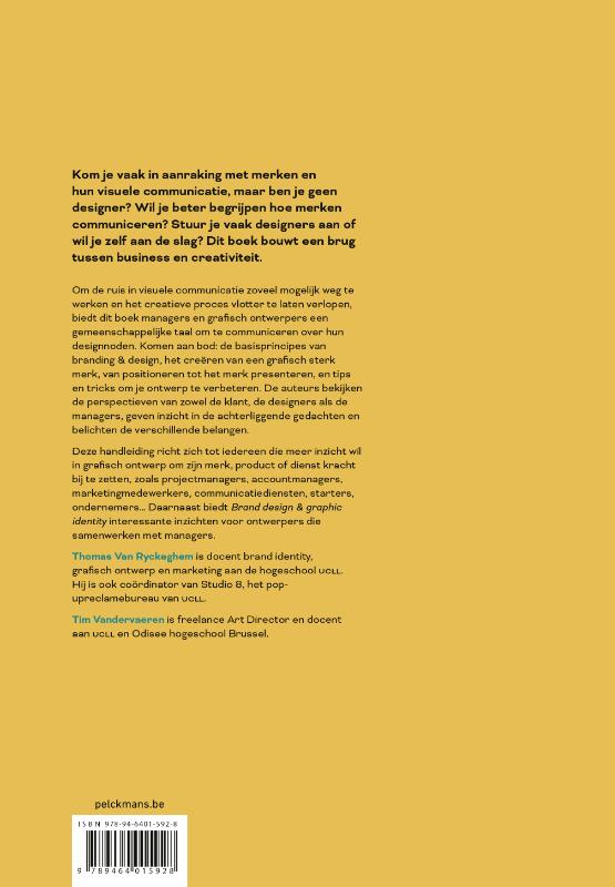 Achterkant van Brand design en graphic identity