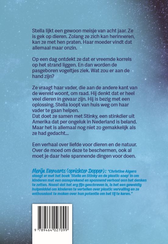 Achterkant van Stella en Stinky en de plastic soep