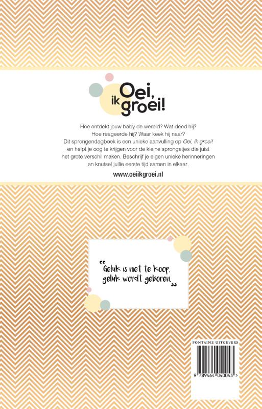 Achterkant van Oei, ik groei! Het sprongendagboek