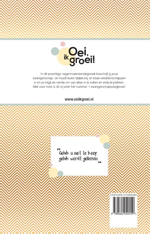 Achterkant van Oei, ik groei! Het negen maanden dagboek