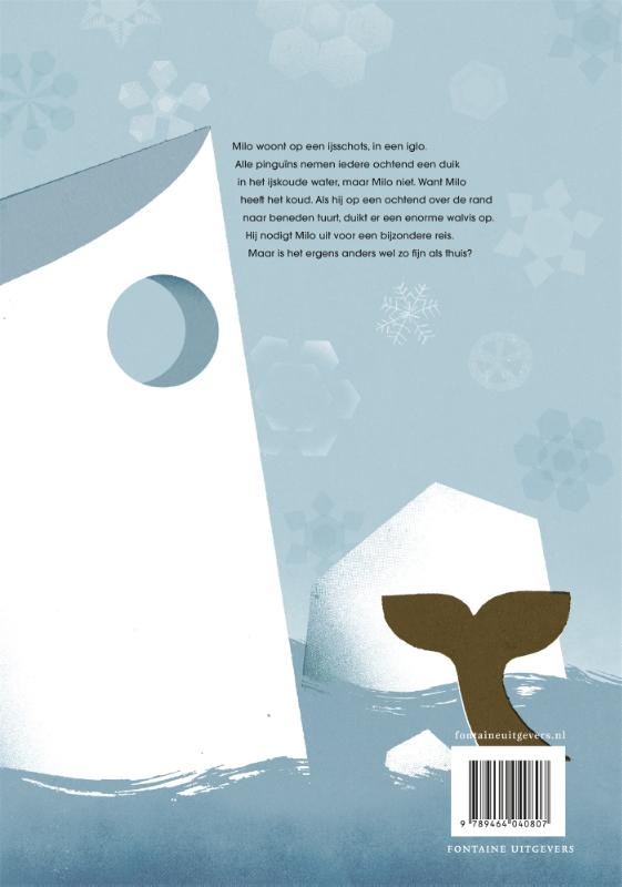 Achterkant van De pinguin die het koud had
