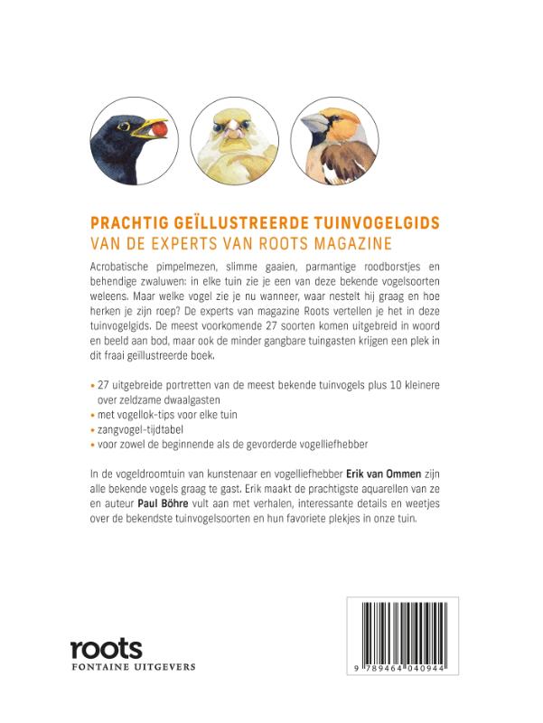 Achterkant van Vogels in onze tuin