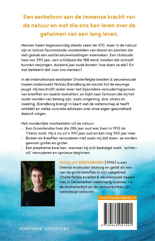Achterkant van Onsterfelijke kwallen & eeuwenoude haaien