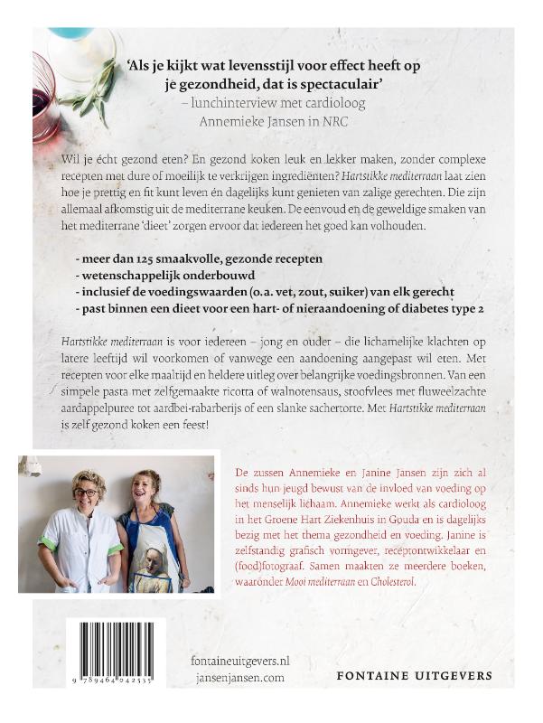 Achterkant van Hartstikke mediterraan