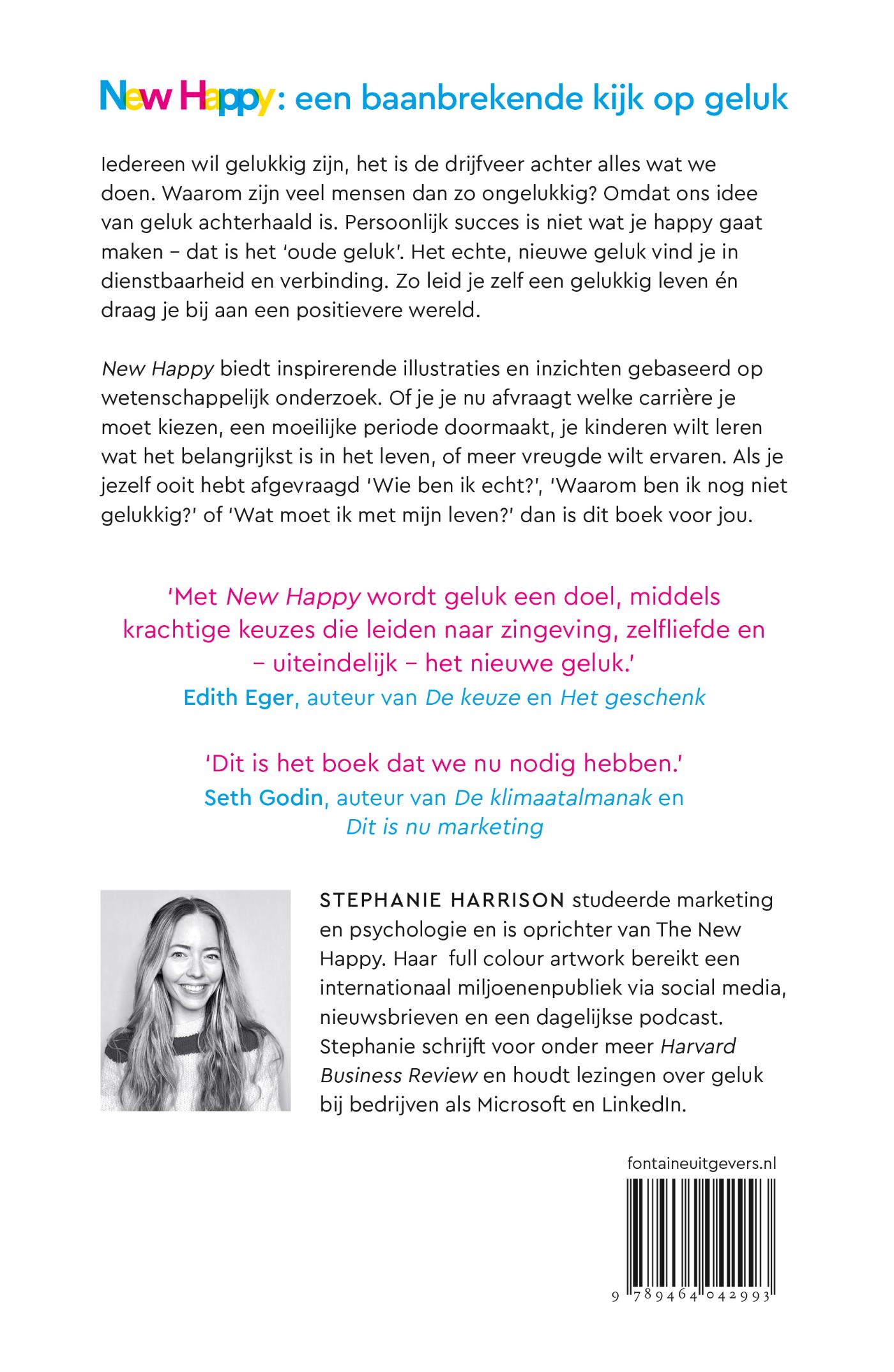 Achterkant van New Happy: het nieuwe geluk