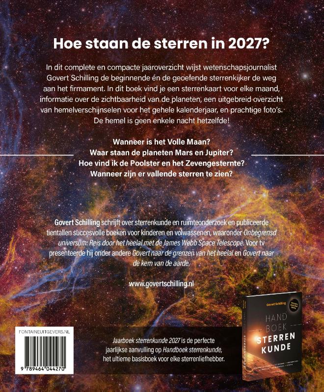 Achterkant van Jaarboek sterrenkunde 2027