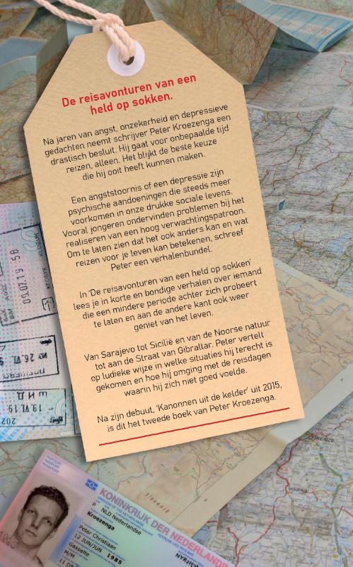 Achterkant van De reisavonturen van een Held op Sokken