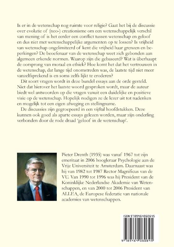 Achterkant van Geloof in de wetenschap