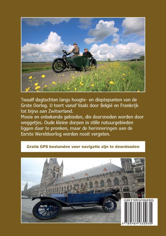 Achterkant van De 12 Mooiste Motor- en Autotoertochten WO 1: België / Frankrijk