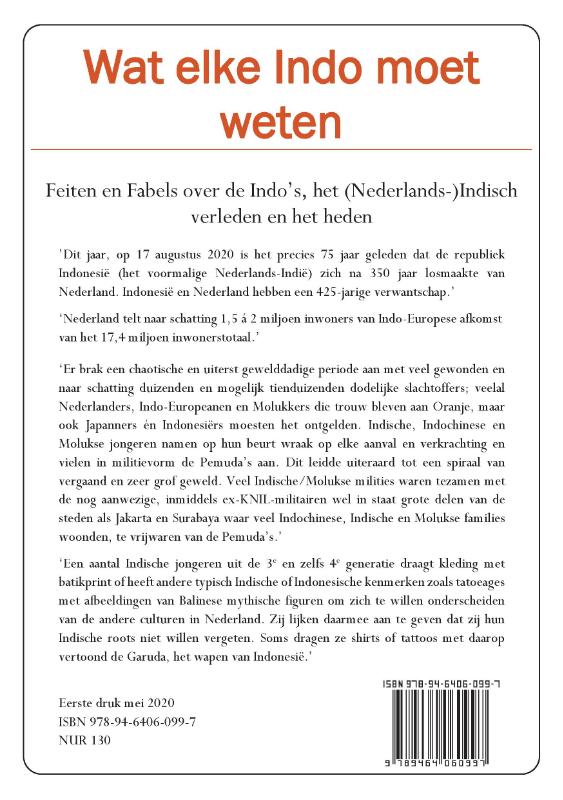 Achterkant van Wat elke Indo moet weten