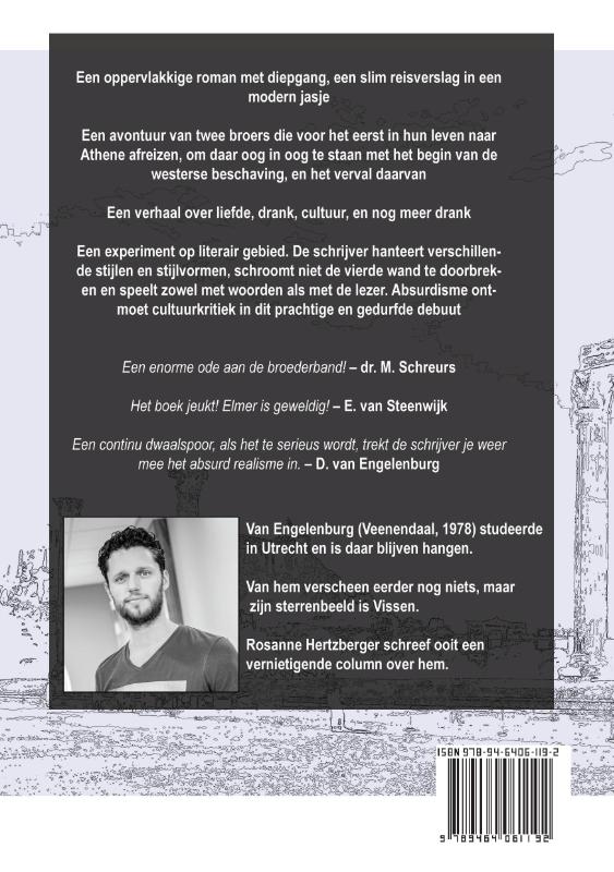 Achterkant van Zij dronken ambrozijn alsof het water was